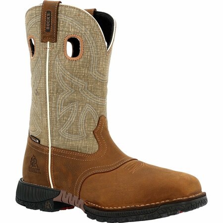 ROCKY Hi-Wire 11in Composite Toe Western Boot, BROWN, W, Size 8 RKW0425